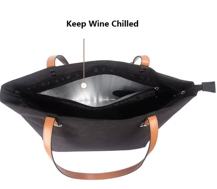 Bolso de playa de moda para mujer, bolso tote para vino